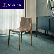 Contemporary chair EMILYindoorleatherbirch base