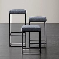 Contemporary bar stool HARDY leatherfabricmetal base