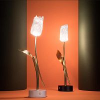 Table lamp TULIPanodized aluminumLentiflex®contemporary