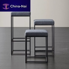 Contemporary bar stool HARDY leatherfabricmetal base