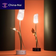 Table lamp TULIPanodized aluminumLentiflex®contemporary