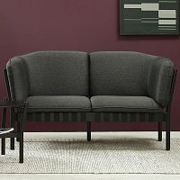 Contemporary sofa Dowel fabricleathergray