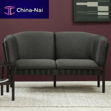 Contemporary sofa Dowel fabricleathergray