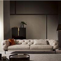 Contemporary sofa ATENAEfabricbeige2-person