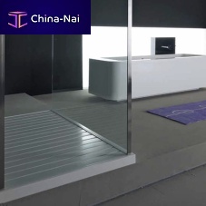 Rectangular shower base LINE 60above floorteakCorian®
