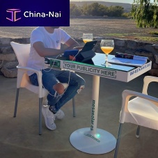 Contemporary table metalmetal baserectangular