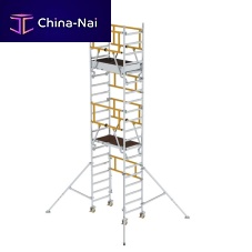 Mobile scaffolding tower 125111facadewith stairwayaluminium