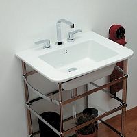 Double-handle washbasin mixer tap ONE countertopchromed metalbrass
