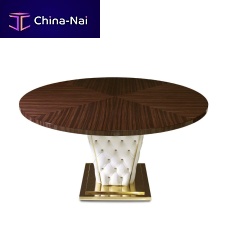 Contemporary table Spiritwoodenleather basefabric base