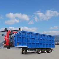 3-axle semi-trailer towedfor wastehook lift