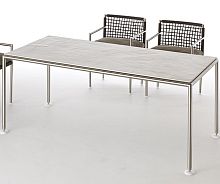 Contemporary table Nestaluminumlaminatestainless steel base