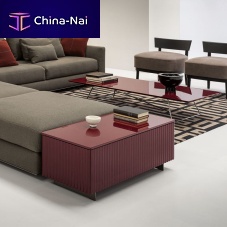 Contemporary side table Leon lacquered MDFpainted metal baserectangular
