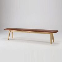 Contemporary bench TENashwalnutleather