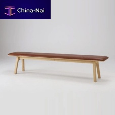 Contemporary bench TENashwalnutleather
