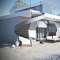 Helical staircase LINEconcrete stepconcrete framehome