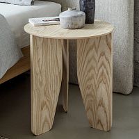Contemporary side table CUT solid woodsolid wood baseround