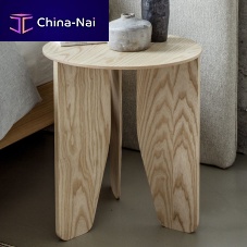 Contemporary side table CUT solid woodsolid wood baseround