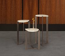 Contemporary side table DROP marblemetal basecustom