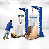 Vibrating big bag emptying station Oktomat® SOSautomaticwith lifting devicegranules