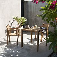 Contemporary dining table ZANIA 080irokoiroko basesquare