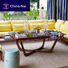 Contemporary table C'EST LA VIEmahoganywaxed woodmahogany base