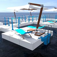 Floating platform multifunctionfor special eventsmodular