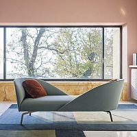 Contemporary daybed FACE TO FACEfabricleathermetal