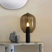 Table lamp LIGHTHOUSE floor-standinganodized aluminumblown glass