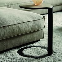 Contemporary side table Anowoodensteel baseround