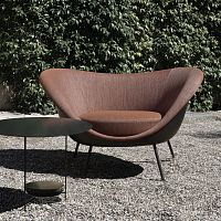 Original design armchair D.154.2fabricbrownwhite