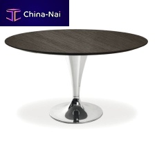 Contemporary table DISCOVERYchromed metalchromed metal baseround
