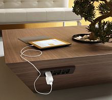 Contemporary coffee table PRISMAwalnutrectangularsquare