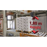 High level infeed palletizer bag