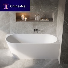Oval bathtub MALIBUcornerback to wallfor homes