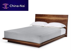 Double bed PLATEAUcontemporarywith headboardwalnut