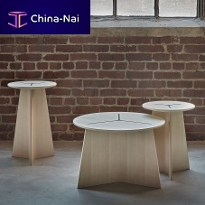 Contemporary side table SWELLwoodenplasticwooden base