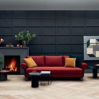 Traditional sofa MAGNUSfabricleathergray