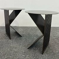 Original design side table K steelsteel baseround