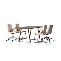 Contemporary table DS-790oakmetal baserectangular