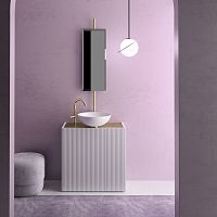 Free-standing washbasin cabinet VIRTUSbamboobrasscontemporary