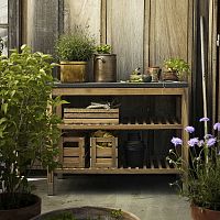 Contemporary shelf SKAGERAK - PANTRYteakstainless steelconcrete