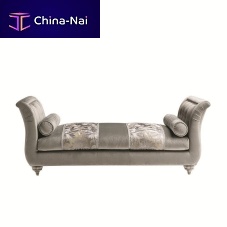 Contemporary daybed First Lady fabricsolid woodbeech base