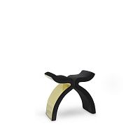 Contemporary stool BOLVARDIvelvetpolished brass basedouble
