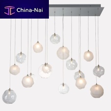 Contemporary chandelier BREATH: NIMBUSblown glasscommercialwith globes