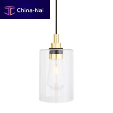 Pendant lamp CALDER polished brassglasstraditional