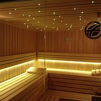 Contemporary ceiling light STAR-STUDDED SKYglassLEDfor sauna