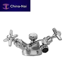 Double-handle bidet mixer tap 3604countertopchrome-plated brassbathroom