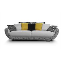 Art Deco sofa LEONARDOfabricleathergray