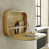 Contemporary secretary desk NUBOoakfabricwith storage