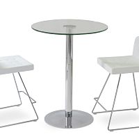 Contemporary high bar table LADYglasssteeltempered glass